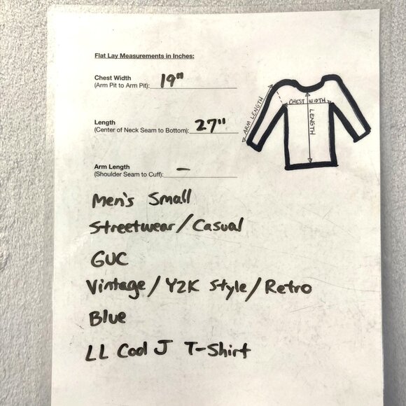 LL Cool J Retro Y2K T-Shirt Mens Small S Blue Tee Casual Hip Hop Rap Vintage - Picture 5 of 13